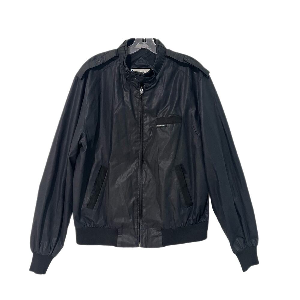 Vintage Members Only Mens Classic Iconic Bomber Jacket Black 44 M 80’s Hong Kong